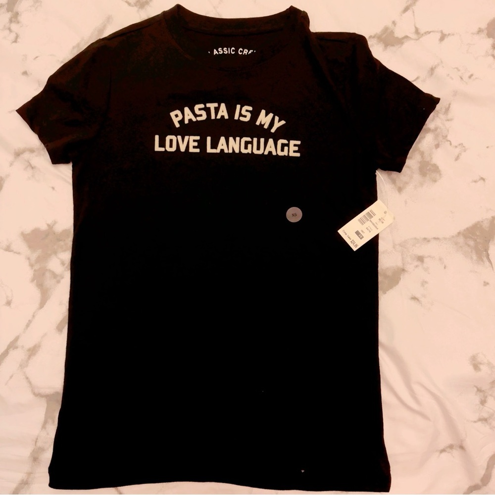 Aeropostale Black Crew Neck Tee with White Text